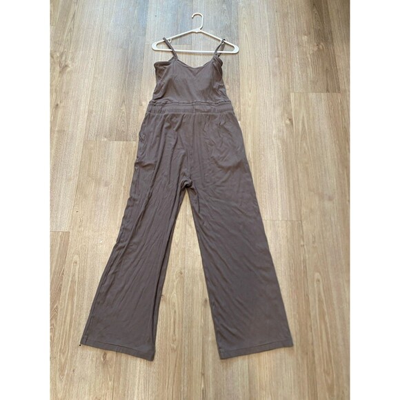 Vuori Womens Pose Scoop Jumpsuit Sz Large Chocolate Loungewear Comfort Travel - Picture 4 of 12